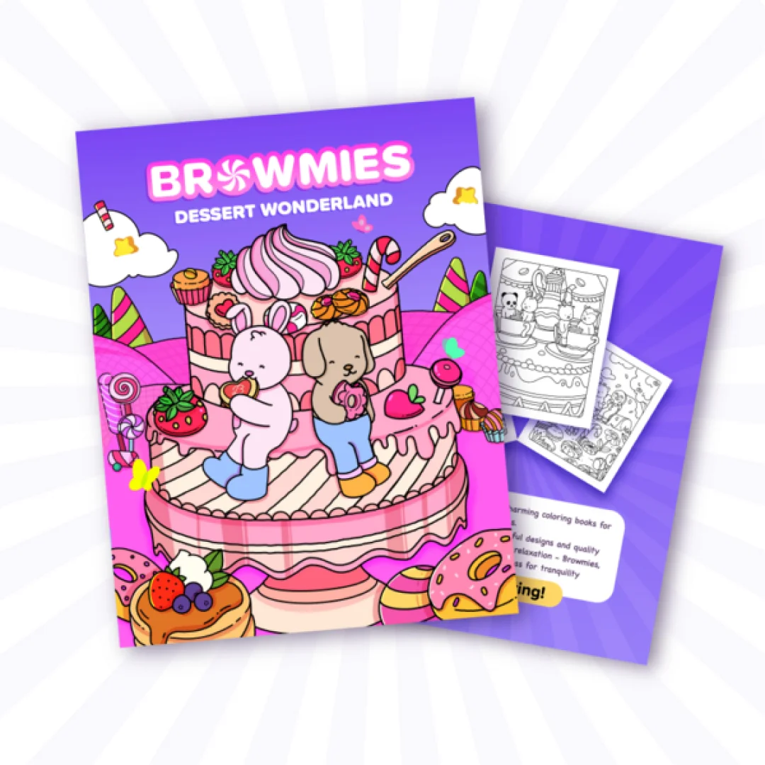 Browmies Dessert Wonderland - 30 Coloring Pages (Digital Download, Print It Yourself)