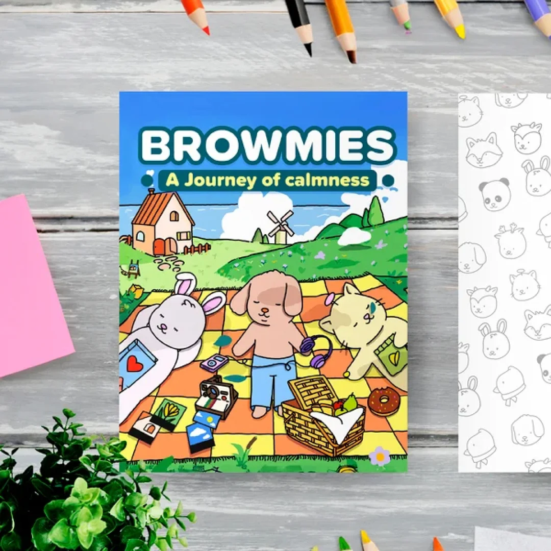 32 Hand drawn Coloring Pages Browmies: A Journey of Calmness! The Whole Book